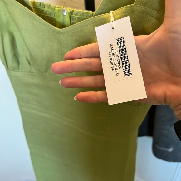 Reformation Seaside Midi Dress Green with Slit SOLD OUT online - Picture 4 of 4